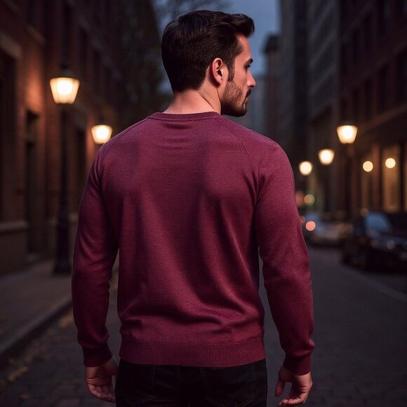 Calvin Klein Extra Fine Merino Wool V Neck Sweater, Size Medium - Picture 3 of 13